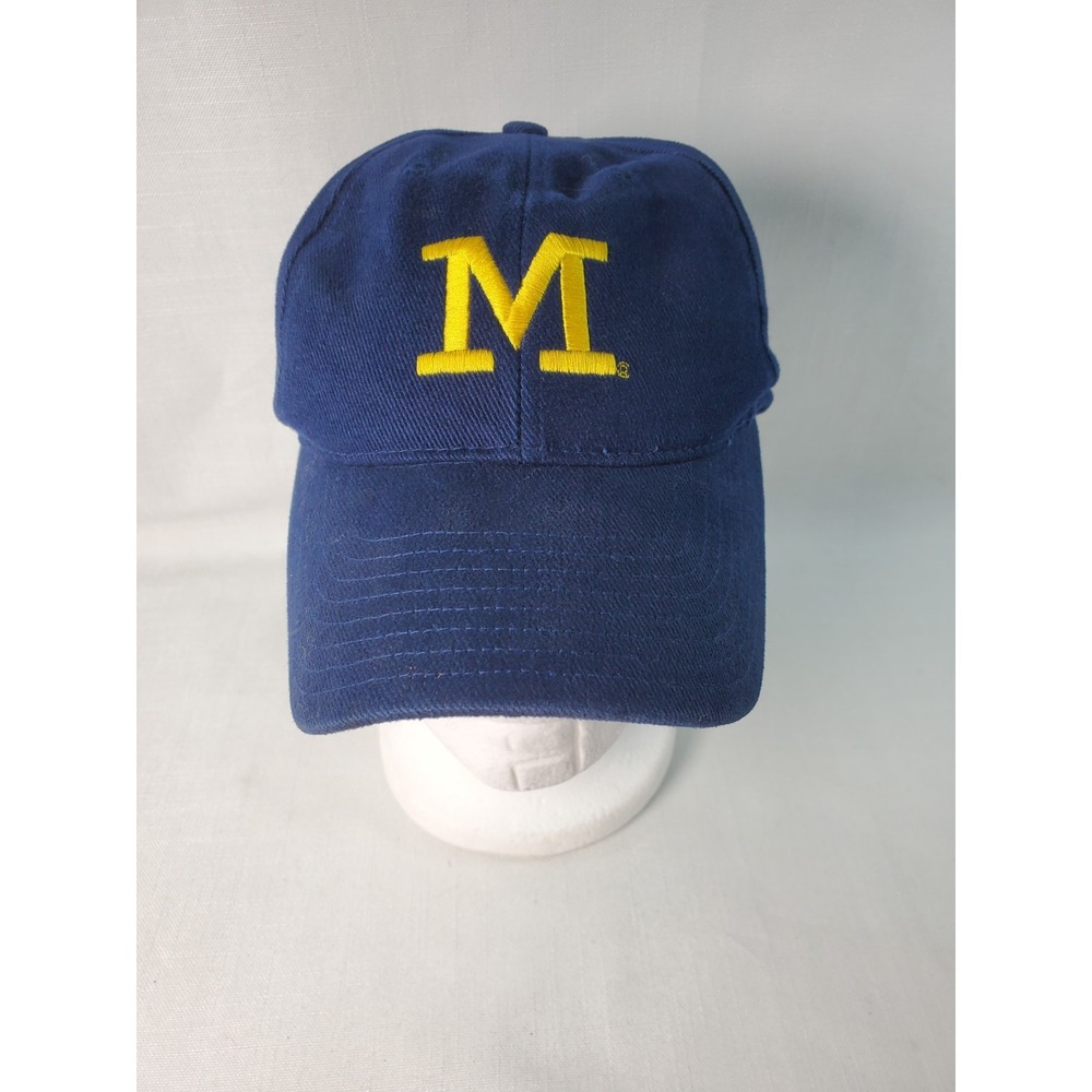 Nike Michigan‎ Wolverines Hat Snapback Navy Blue Embroidered M Corduroy Cap